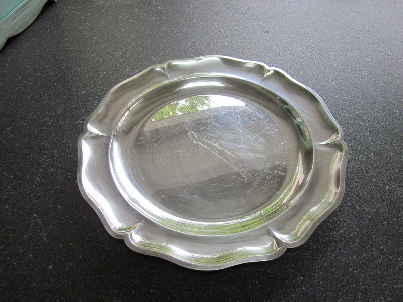 Plateaux: Grosse runde Platte, Tablett, Schale versilbert – D'occasion à Bischofszell par Pfau0