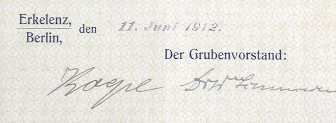 Documenti: Braunkohlen-Bergwerk Pallas, Erkelenz - 1912 – Usato da Solothurn venduto da Sgasche 1