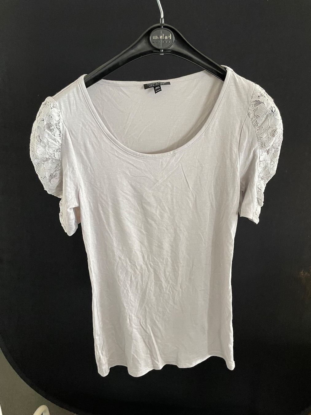 Topshop Tops: Sommertop, sehr leicht u. elastisch Gr. S mit Spitzenärmeln – Gebraucht aus Wollerau von Poschro68