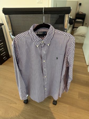 Polo Ralph Lauren Hemd Lila Kariert Custom Fit M
