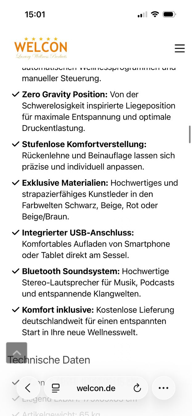 Sessel: Massagesessel WELCON Easyrelax – Gebraucht aus Halten von simonaaw 7