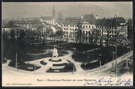 Basel, Strassburger-Denkmal mit neuer Re
