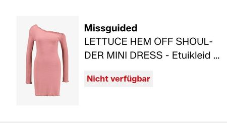 Missguided Kleid Off Shoulder Pink Grösse 36