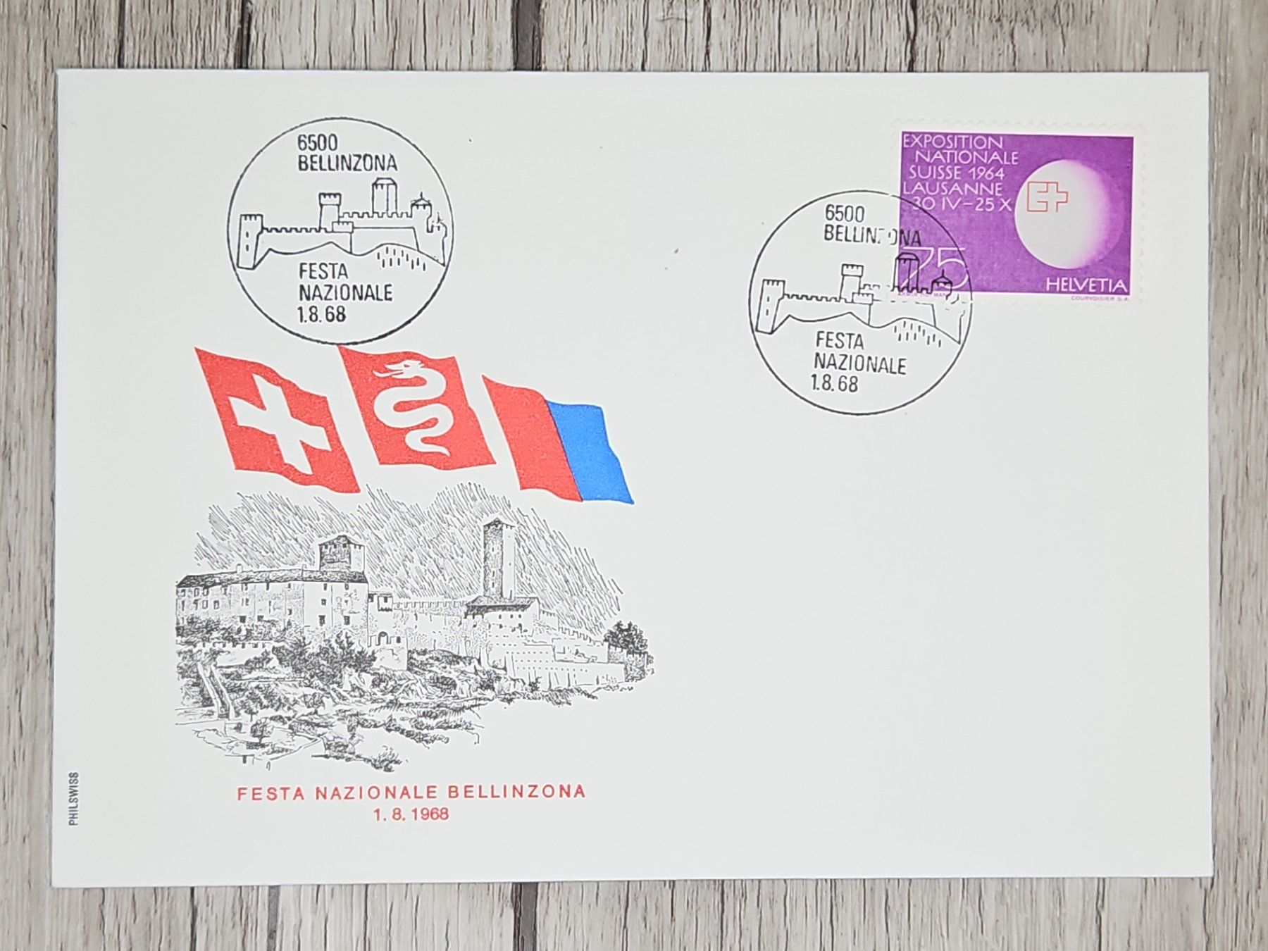 Tutti i francobolli: CL09 Enveloppe + Timbre Suisse 1968 – Usato da Cousset venduto da Patrick_Collections