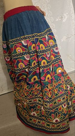 Jupe Banjara Rajasthan vintage 70s brodé main