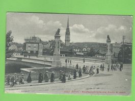 Zürich, Stauffacherbrücke und Kirche St.Jakob