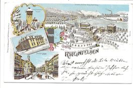 Gruss aus Rheinfelden (AG) tolle Winterlitho - Glimmer  1900