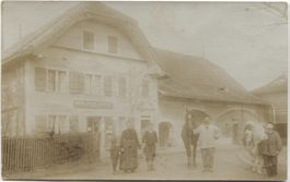 LANDWIRTSCHAFT/EPICERIE 1913 mit Pferd Villaret-Moudon VD