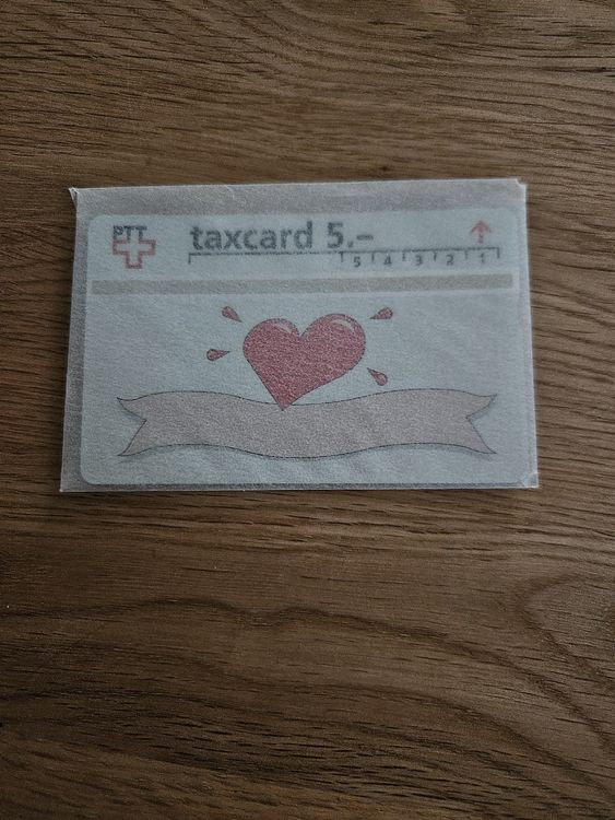 Cartes de téléphone: Originale PTT Taxcard 5.- mit Herz-Motiv, Top Zustand! – Neuf (Voir description) à Wiler b.Utzenstorf par Ired