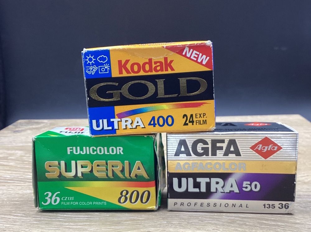 Lot de 3 films expirés Polaroid & Scotch Imation 100 couleurs 35 mm