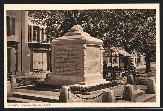 Cartoline postali: Aarau, Soldatendenkmal, Obst- und Gemüs – Usato da Berlin venduto da bartko-reher