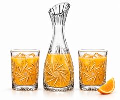Weinkaraffe, Wasserkaraffe Kristall 1000ml Schleuderstern