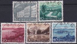 1955, B71-B75, Serie mit Ersttags-Vollstempel DE, K:125.-+