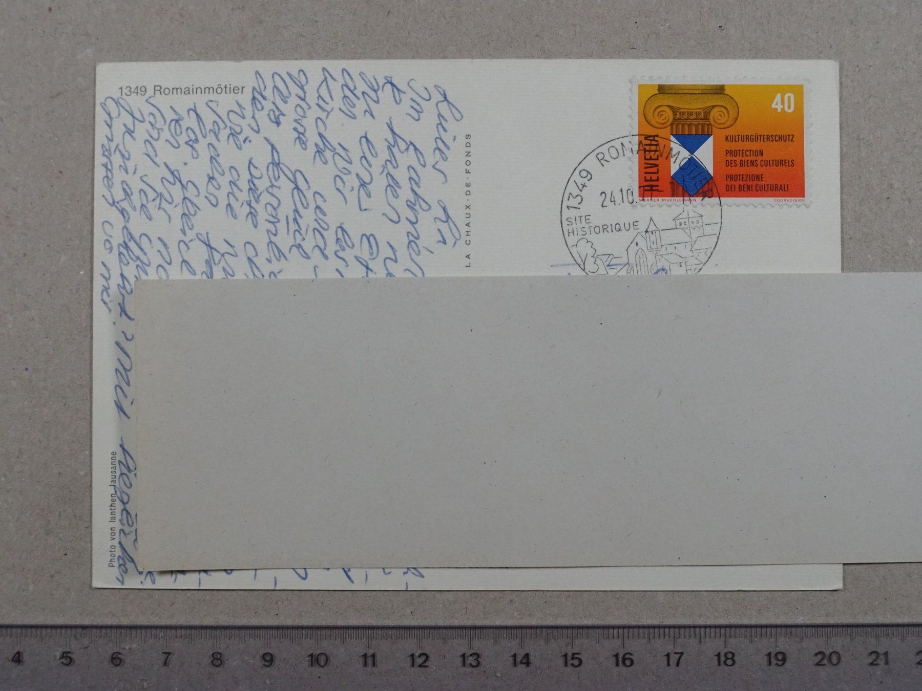 Cartoline postali: Romainmôtier, 1977 – Usato da Lenzburg venduto da fh1 1