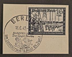 Deutsches Reich 1942 Briefstück Stempel Sowjet-Paradies 16+2
