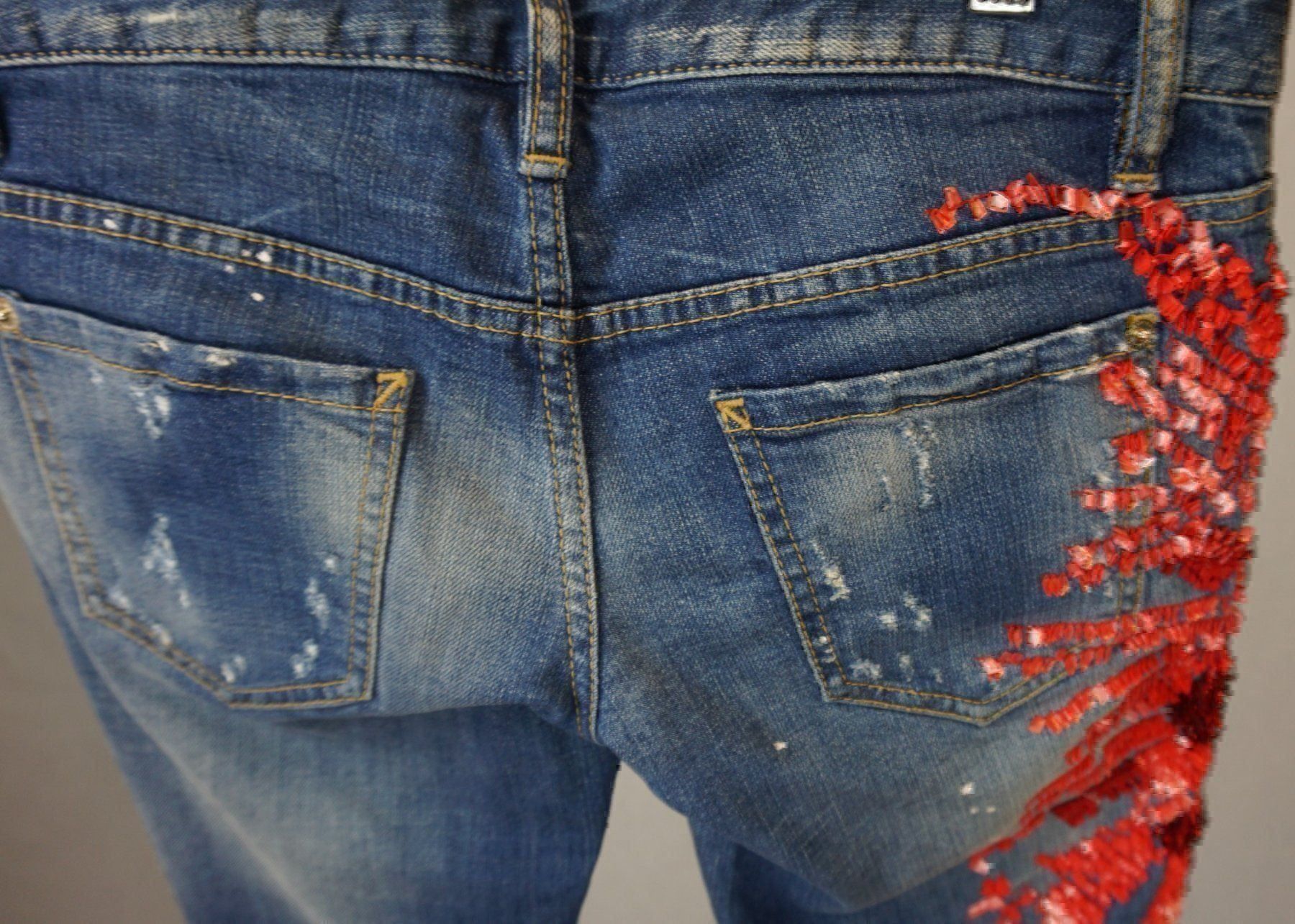 Jeans: Dsquared2 Jeans Rote Pailletten Gr. 34 – Usato da Oberglatt ZH venduto da Hero1512 4
