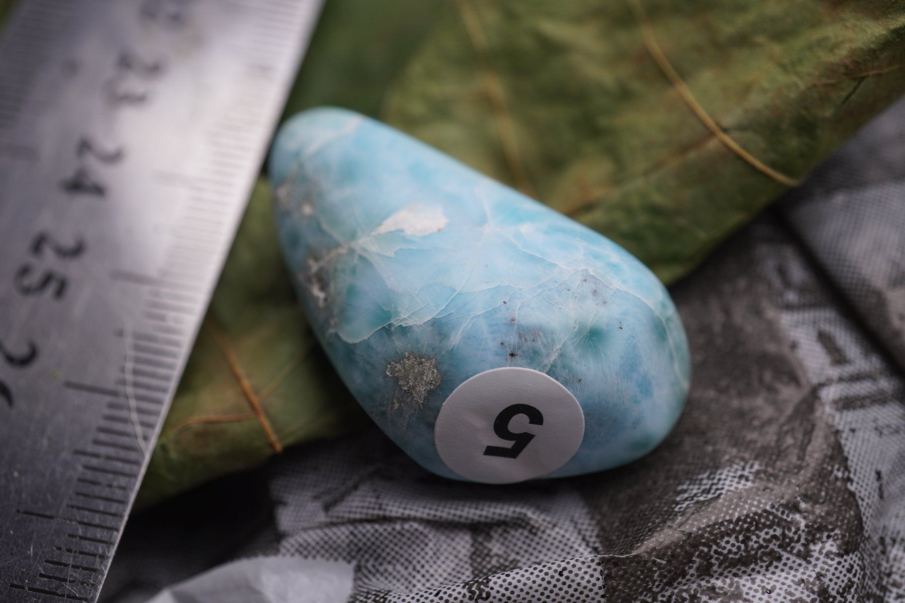 Pietre preziose: Grosser Larimar mit schönem Muster – Nuovo (secondo la descrizione) da Eschenbach SG venduto da topstone 4