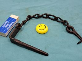 1 antike Tür Kette mit Bolzen & Ring Nagel (LOT1670#TBS1)
