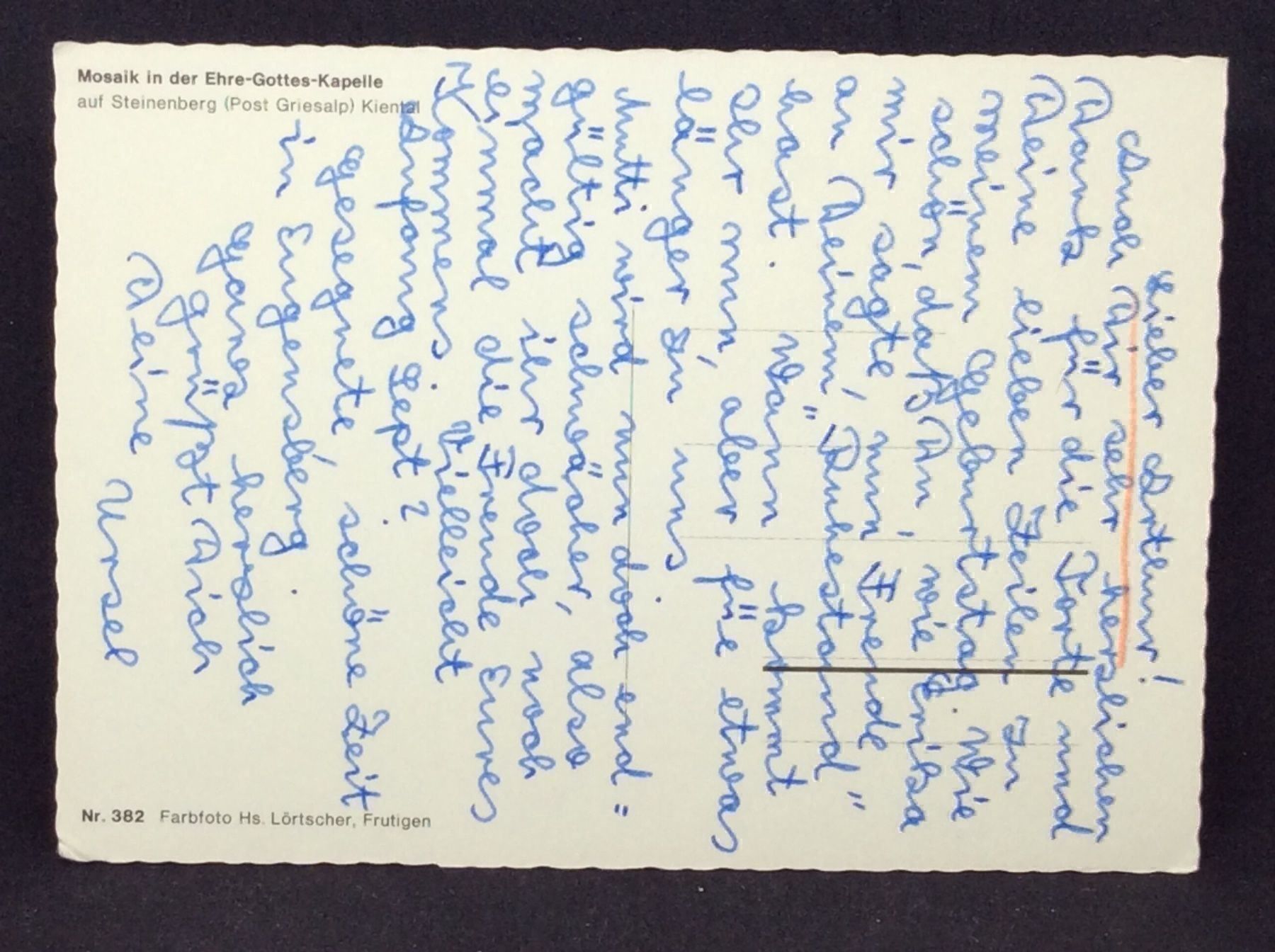 Cartoline postali: Ehre-Gottes-Kapelle Steinenberg, Kiental – Usato da Widnau venduto da Brusi9 1