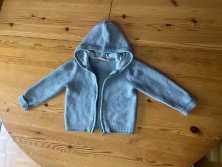 Grauer Strickjacke von Manor Gr. 92, (mit 10%wolle)