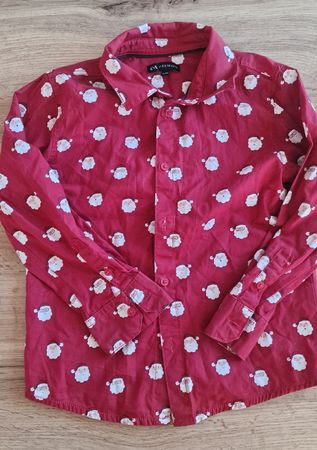 Kinder Hemd C&A Premium rot Weihnachtsmuster Gr. 116