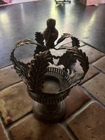 Kerzenhalter Krone Metall Vintage 5 Blätter guter Zustand