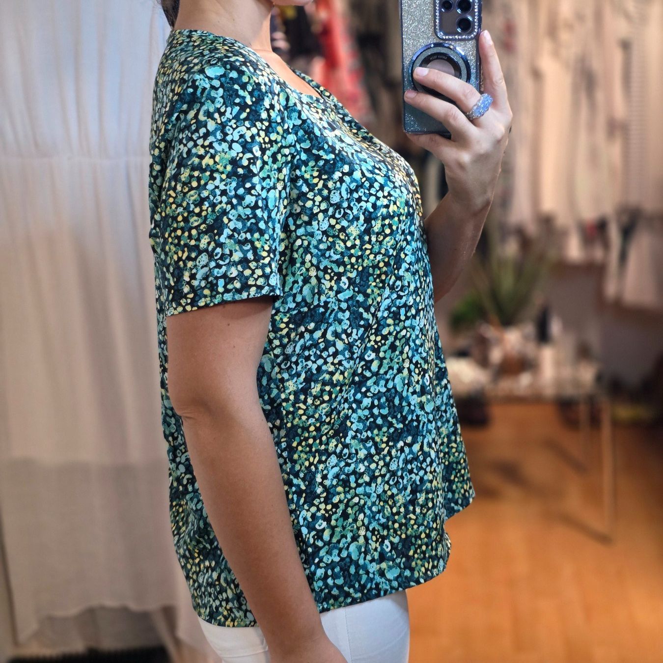 Camicette: Damenbluse Gr. 42 Türkis Petrol 100% Polyester – Usato da Wald ZH venduto da CapLux 1