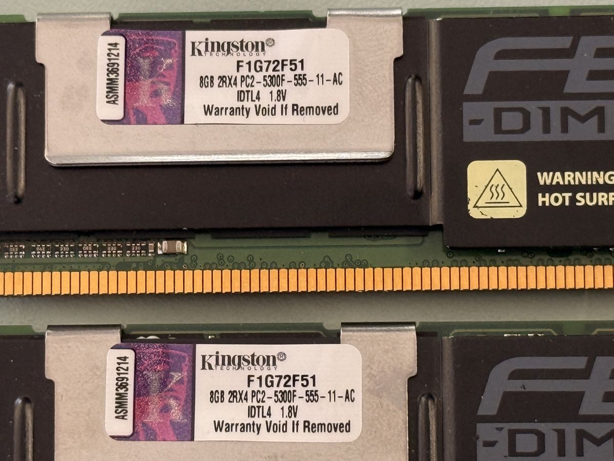 Memoria / RAM: Memory 2x8GB DDR2 PC2-5300F – Usato da frauenfeld venduto da mac_c7jc 1