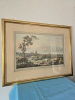 Originale F.G. Lardy Radierung "Vue de Lausanne" gerahmt.