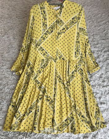 Damenkleid, Gr. 38, yellow/grey, luftig-schön, effektiv NEU!