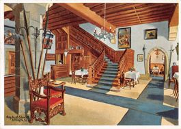 Gruss ROTHENBURG HOTEL EISENHUT - Eingangshalle, 1955