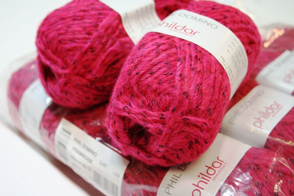 2 Pelotes De Laine Phildar Phil Light Framboise - Aiguille 6, Acrylique, Neuves