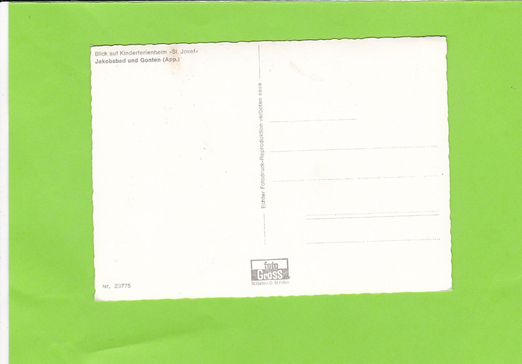 Cartoline postali: Jakobsbad und Gonten AI – Usato da St. Peterzell venduto da neckertal 1