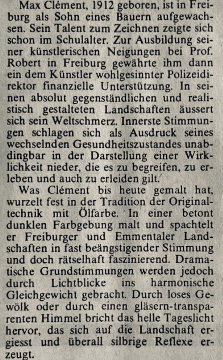 Gemälde: Clement Max (1912-1995) – Gebraucht aus Grosshöchstetten von Perle1951 6