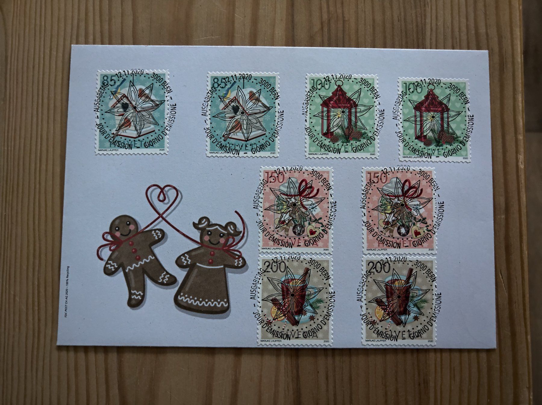 Alle Briefmarken: Combo FDC Weihnachten 2020 mit Vollersttagstempel – Gebraucht aus Rickenbach SO von Bytebull