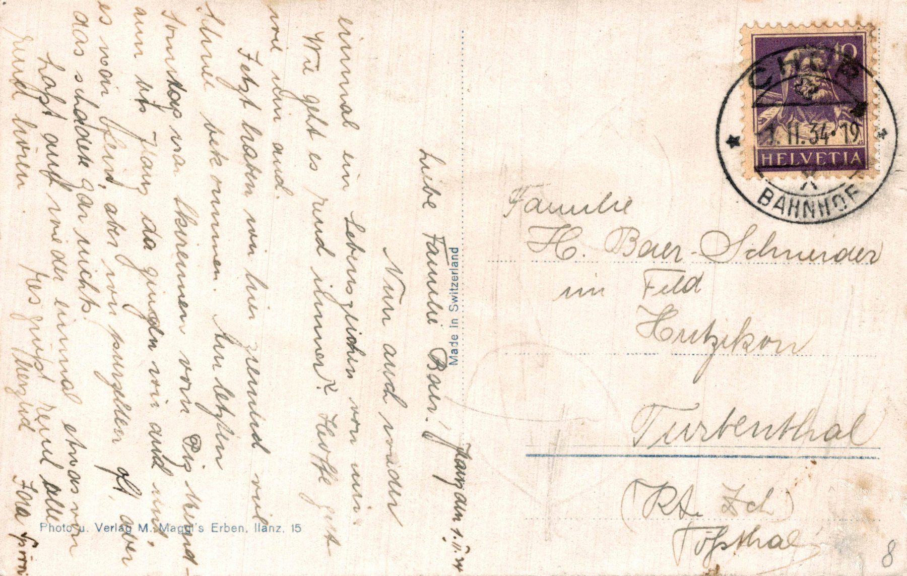 Cartes postales: Ilanz gegen Lungnez – D'occasion à Bronschhofen par Astore 1
