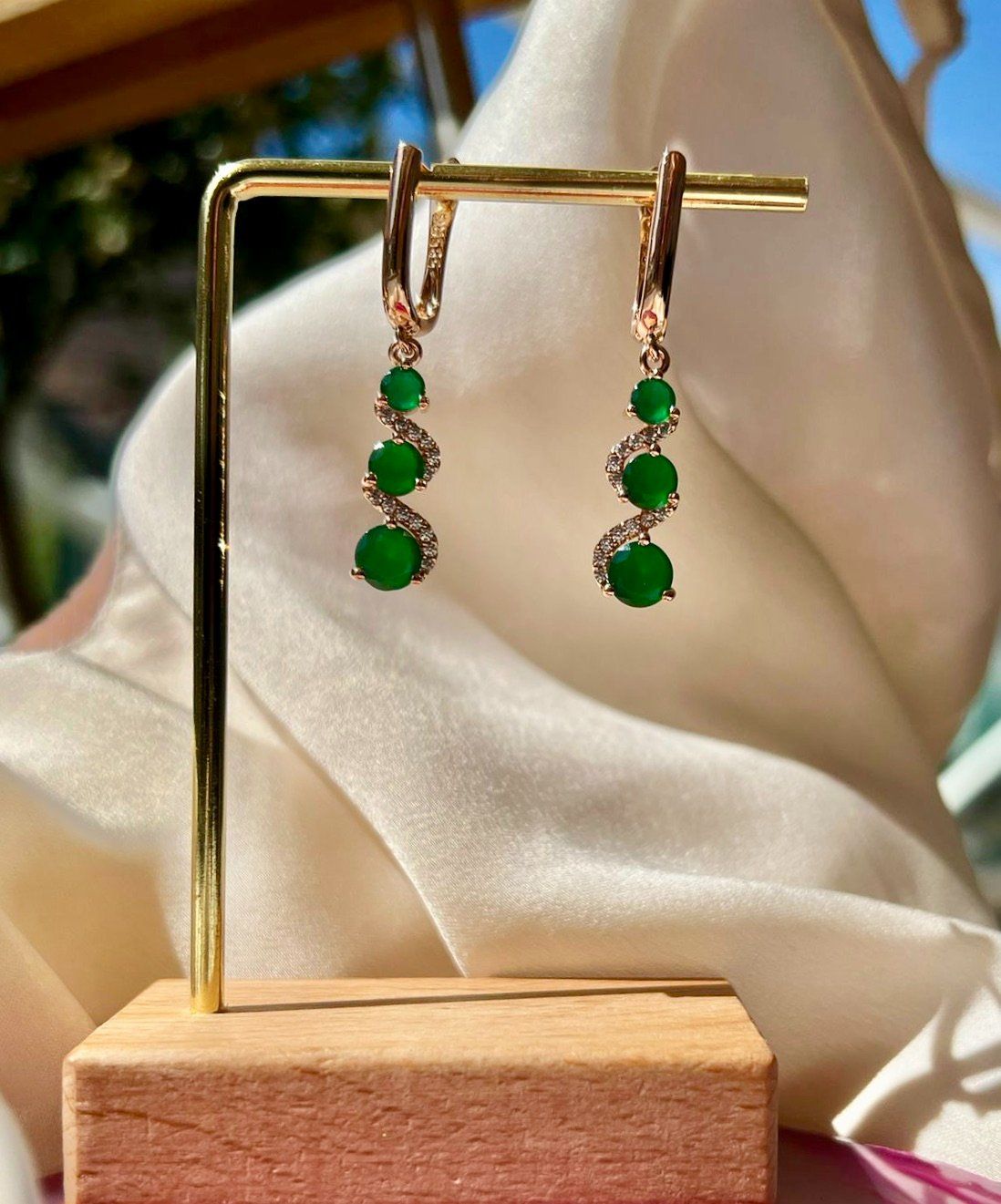 Orecchini pendenti & Orecchini a lobo: Boucles pendantes plaqué or rose - stamp "585" – Nuovo e nell'imballaggio originale da Thônex venduto da Swiss-Jewels 3