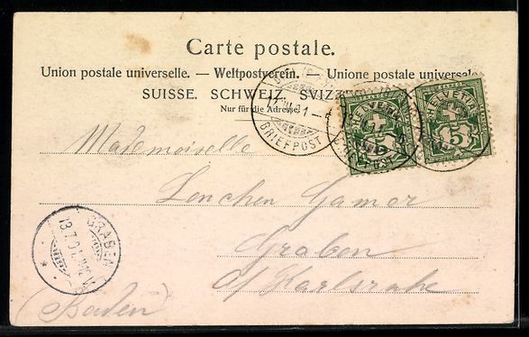 Cartoline postali: AK Bienne, Promenade du Pasquart, 1901 – Usato da Berlin venduto da bartko-reher 1