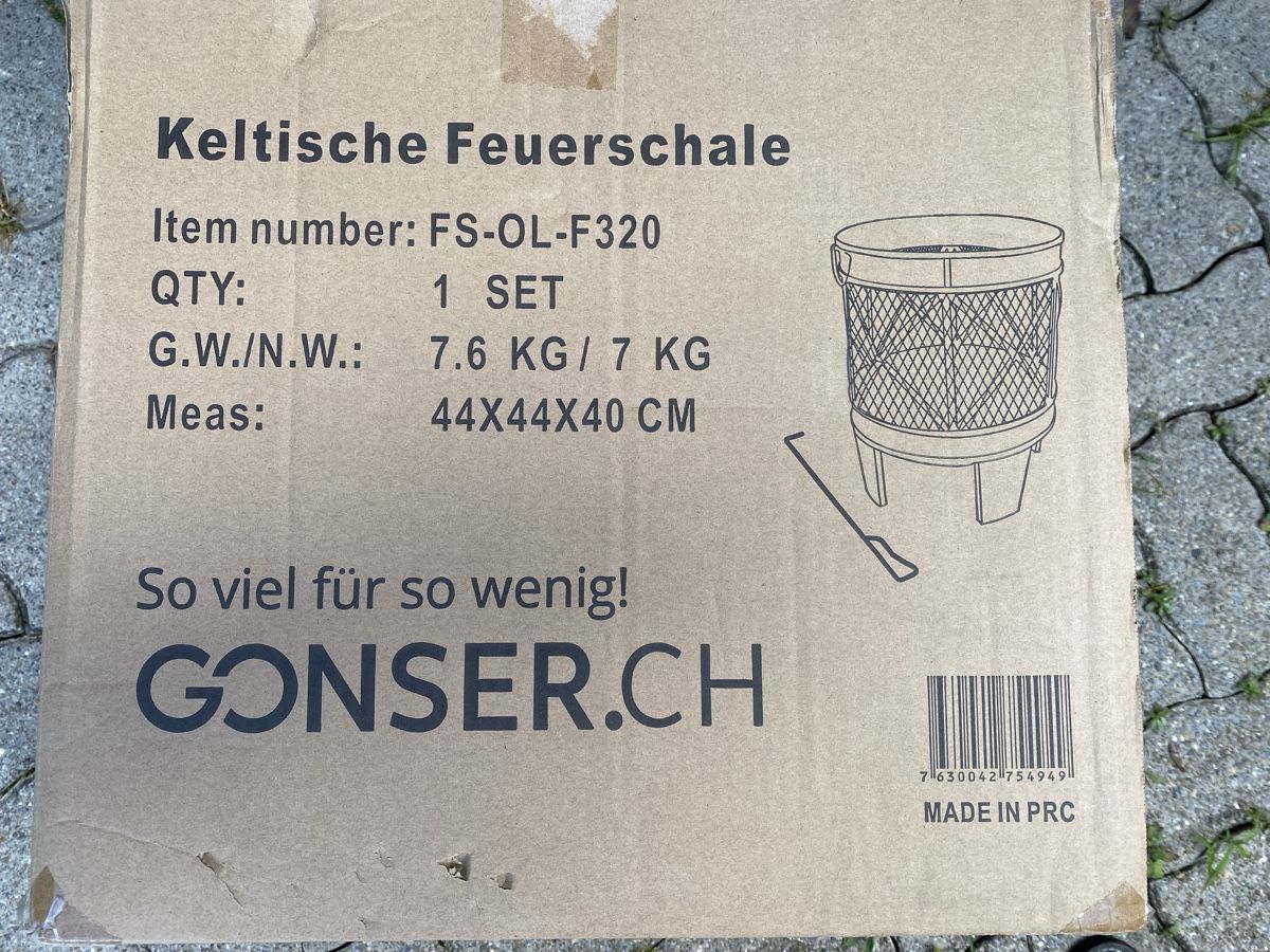 Feuerschale: Keltische Feuerschale – Neu und originalverpackt aus Morschach von Big190 1
