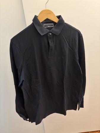 Charles Tyrwhitt Langarm-Polo Navy Grösse M