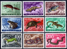JUGOSLAWIEN SERIE REPTILIEN+AMPHIBIEN **POSTFRISCH** - JU02