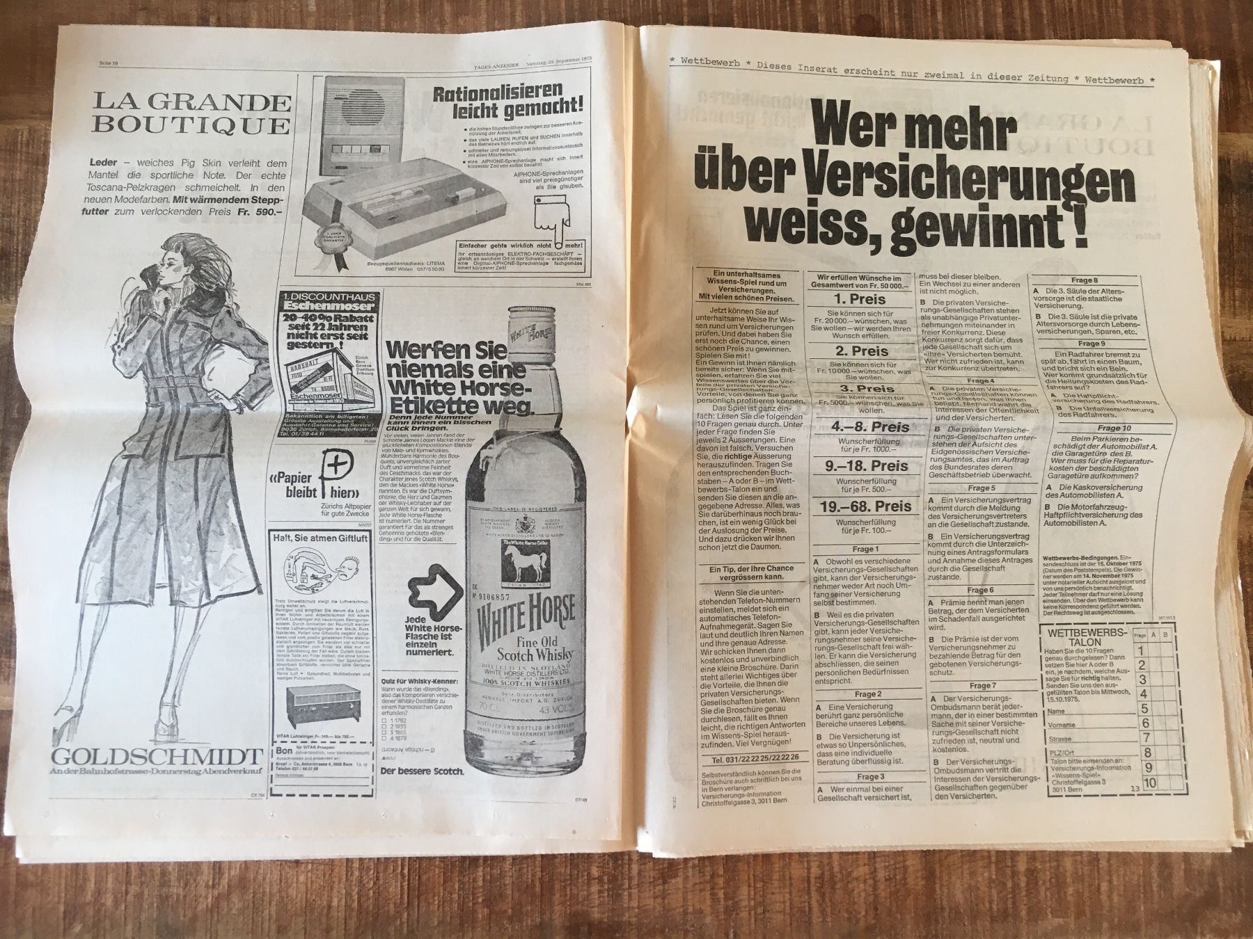Zeitschriften & Magazine: Tagesanzeiger vom SA, 20. September 1975 – Gebraucht aus Luzern von Jiggy_8898 3