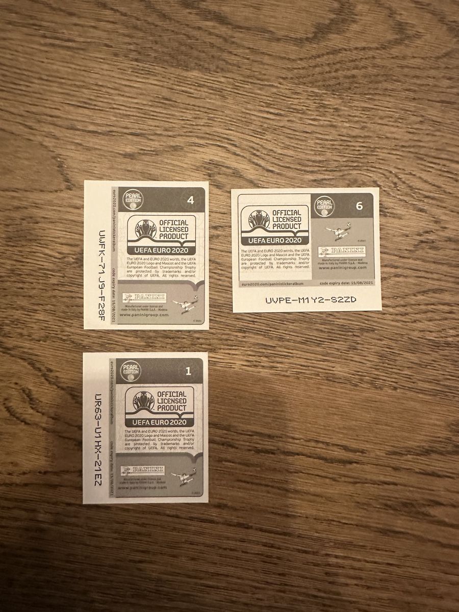 Panini Carte collezionabili: PANINI EM 2020 Nr. 1, 4 und 6 – Nuovo (secondo la descrizione) da Meggen venduto da Carina5555 1