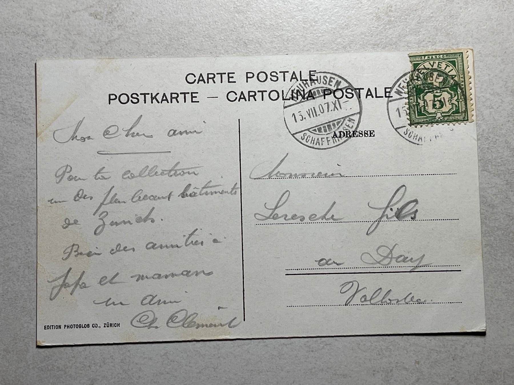 Cartoline postali: Alte Ansichtskarte Zürich Tonhalle – Usato da Strengelbach venduto da Aschatan5 1