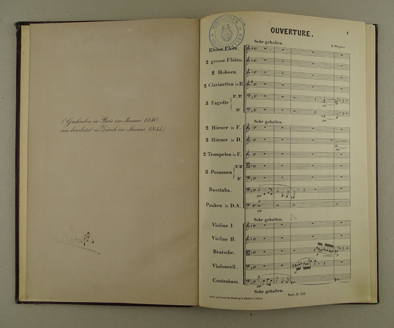 Libri: RICHARD WAGNER: EINE FAUST-OUVERTURE, ERSTAUSGABE – Usato da Grüningen venduto da Kartensammler 2