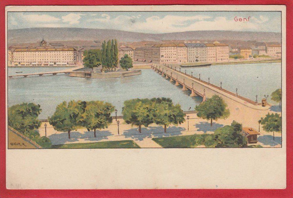 Cartoline postali: GENÈVE, LITHO 1897 / 1905 – Usato da Grüningen venduto da Kartenlaube