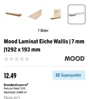 12 Pack Mood Laminat Eiche Wallis 7 mm 1292x193 mm