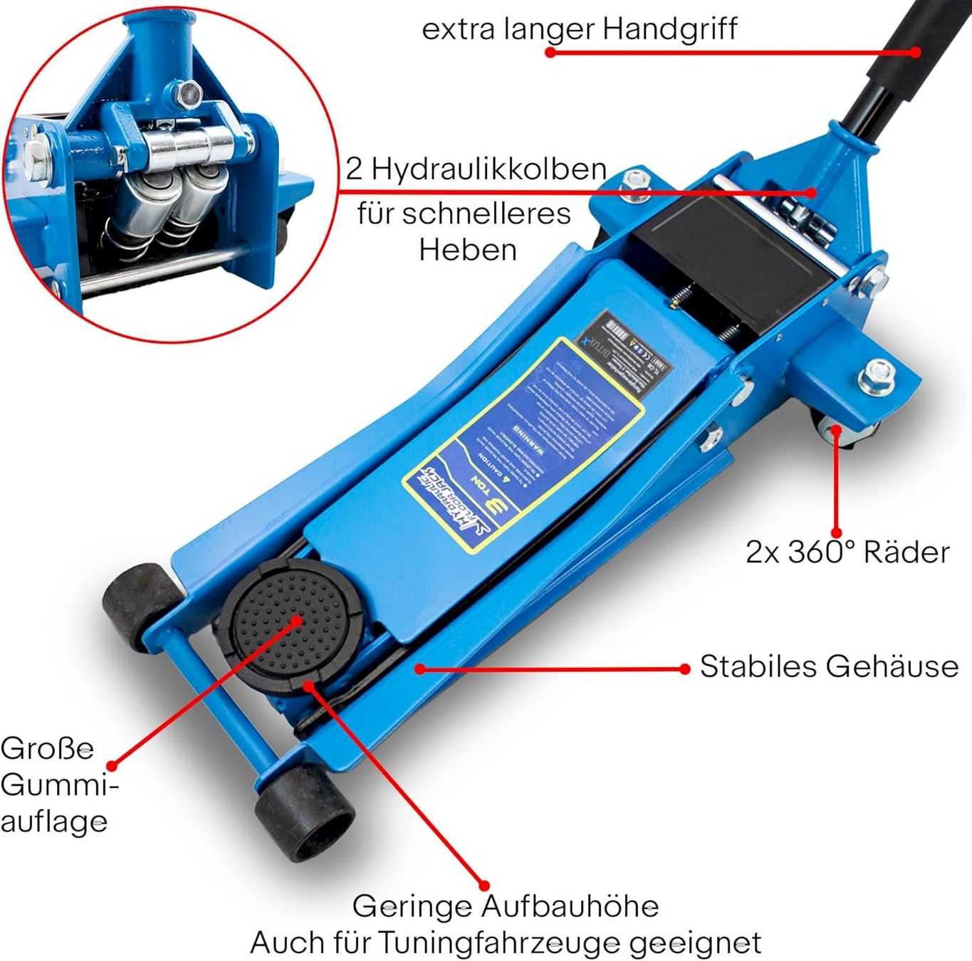 Hebebühne & Wagenheber: Bituxx Rangierwagenheber hydraulisch 3T – Neu und originalverpackt aus Bottighofen von zaap 2