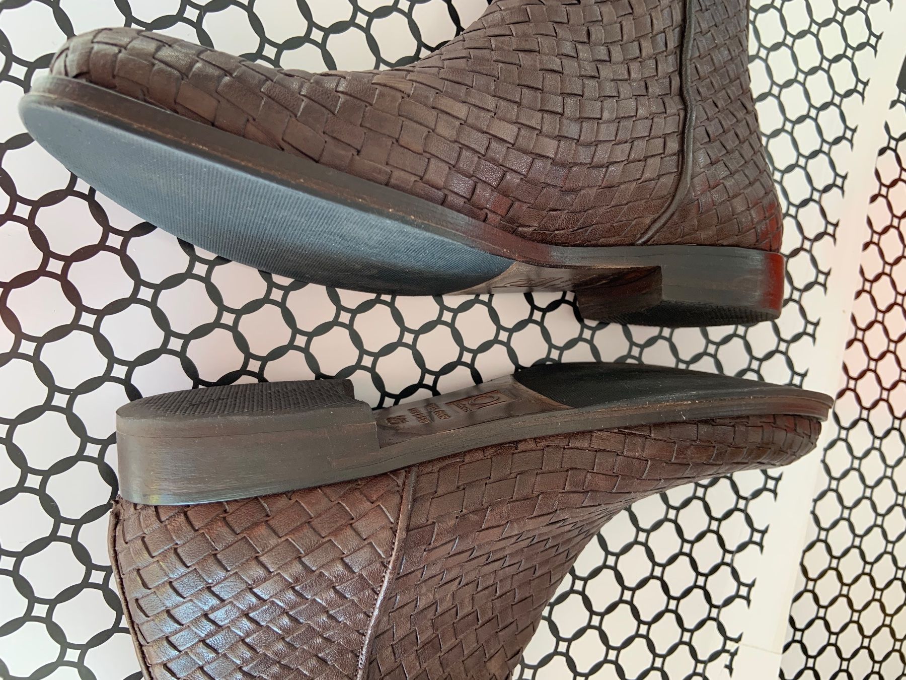 Damenschuhe: Geflochtene braune Stiefelette, Echtleder, Gr. 38.5 – Gebraucht aus Niederteufen von mix18 1