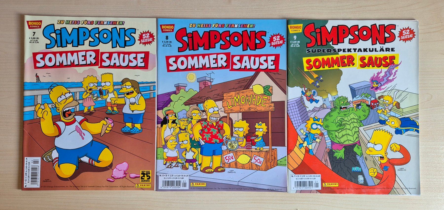 Comics: Simpsons Sommer Sause Nr. 1 bis 9 – Gebraucht aus Sargans von Gkohler0 2
